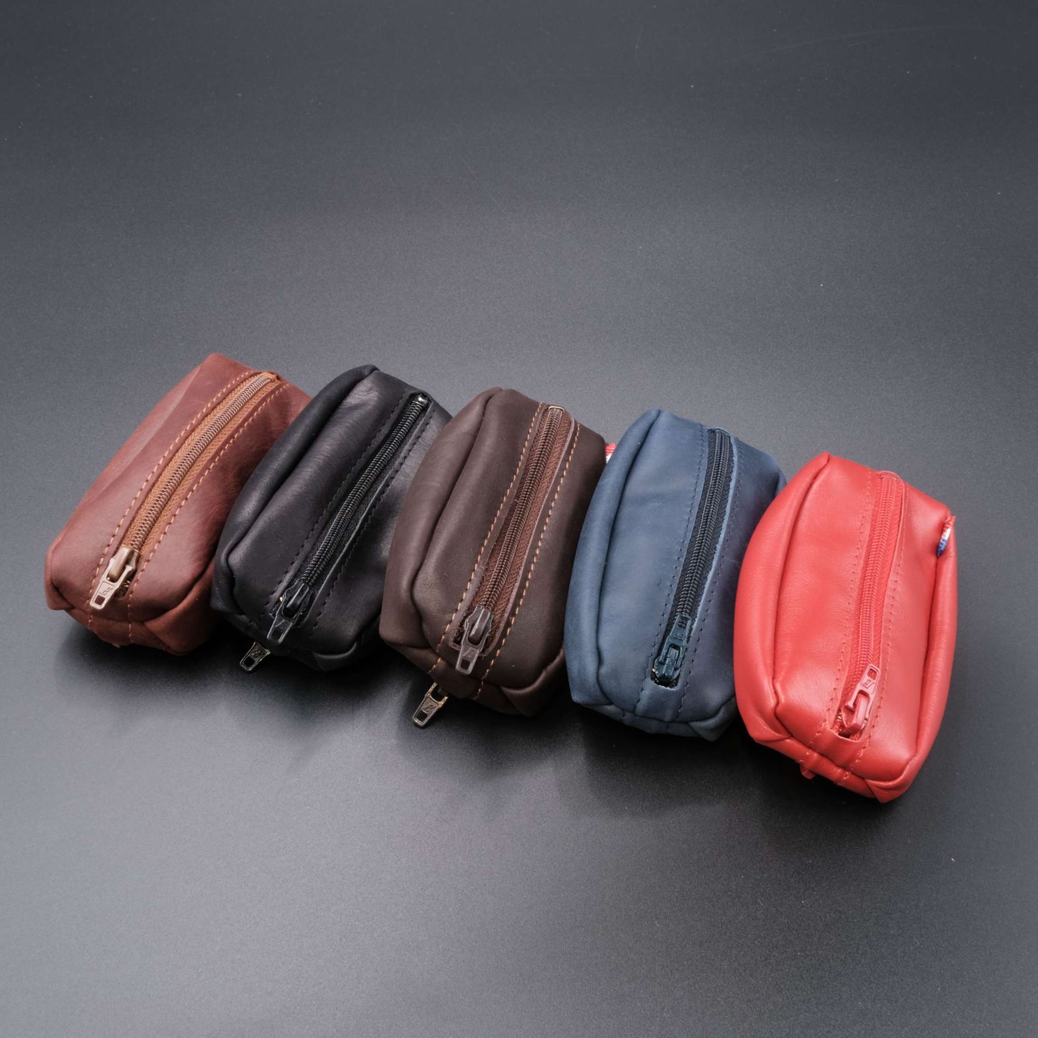 Porte-Monnaie Grain De Café En Cuir D'Agneau - Fabriqué En France - Porte-clés Et Porte-billets Intégré - Design Minimaliste Et Robuste